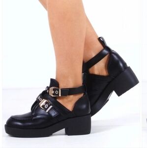 Goth platform open boots